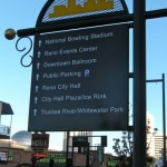 Wayfinding signs in Reno have more latitude because on not being on a state highway.