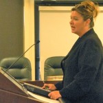 Jacqueline Mittelstadt addresses the South Lake Tahoe City Council on Tuesday.