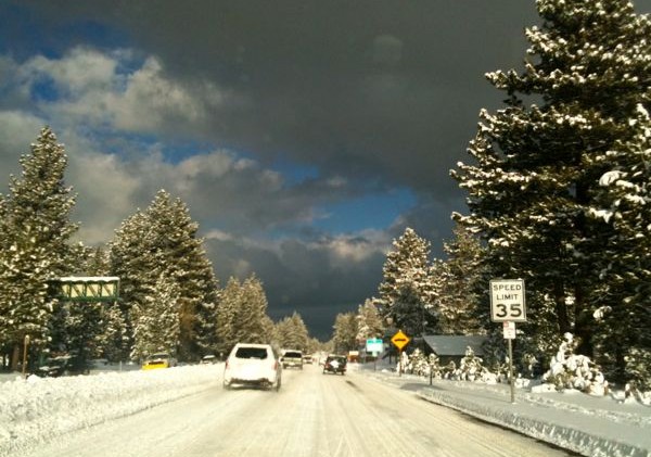 Lake Tahoe = white and cold