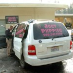 Detective Matt Harwood searchs a Broc's Puppies' van Jan. 8 Photo/Taylor Flynn/Tahoe Mountain News