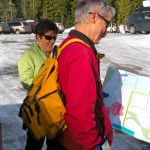 Sheila and Walter Frith talk about cross country trails. Photos/Kathryn Reed