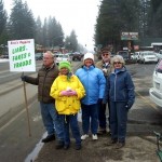 Protesters at Broc's Puppies on Jan. 9. Photo/Judy Brown