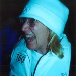 Susan Wood on the torch route in 2002. Photo/Courtesy Susan Wood