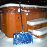 Hot tubs are going to be needed after all the shoveling. Photo/Kathryn Reed