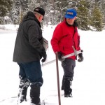 John Deam and Frank Gehrke measure the water content. Photo/LTN file