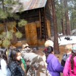 Students learn about the Osgood Tollhouse at Lake Tahoe Museum.