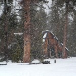 More snow is falling and will fall this week at the Amacker ranch. Photo/Kathryn Reed