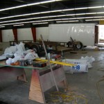 It's a construction zone inside the old South Shore Motors buidling.