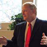 Congressional candidate Clint Curtis speaks in South Lake Tahoe on May 12. Photo/Kathryn Reed