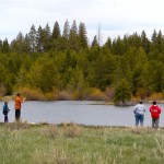 A family casts a line at Sawmill Pond on May 25. Photo/Kathryn Reed