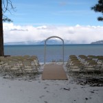 Regan Beach in South Lake Tahoe was a pretty cold place to get marred May 22. Photo/Kathryn Reed