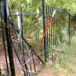 Vandals have created an opening in the gate at the end of Lily Avenue. Photos/Kathryn Reed