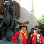 Les Bennington and Rich Tatman with the National Poney Express Assocation in Stateline on June 8. Photo/Kathryn Reed