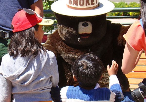 Smokey Bear talks about fire in Tahoe