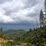 Dark clouds sit over the basin on Aug. 8.