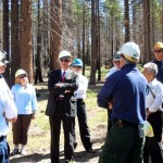 Rep. Tom McClintock, center, listens to Lake Tahoe Basin fire officials on Sept. 7. Photos/Kathryn Reed