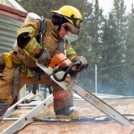 She's practicing ventilation training during the Lake Tahoe Basin Fire Academy. Photo/Leona Allen