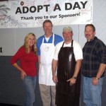 Karen Foster, Andrew Strain, Russ Mortellaro and Les Marsh help at Bread & Broth. Photo/Provided