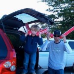 Dalton and John Drum at one of the early Amgen races. The South Shore guys will be routing on the riders today. 