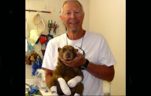 Bob Bender with L'il Smokey at Lake Tahoe Wildlife Care. Photo/Provided
