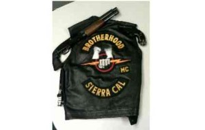 South Tahoe officers arrested a member of the Brotherhood motorcycle club on March 25 and confiscated weapons. Photo/Provided