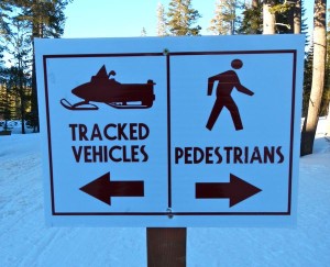 Signs help trail users be safe.