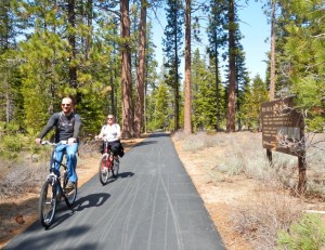 Cycling on the recently repaved Camp Rich bike trail on April 7. Photos/LTN