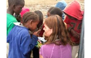 Julie Lowe of South Lake Tahoe works with the children of Kenya. Photos/Provided