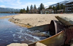 This storm pipe near Lakeshore Lodge and Spa in South Lake Tahoe is expected to be replace in the Bijou erosion control project. Photo/LTN file