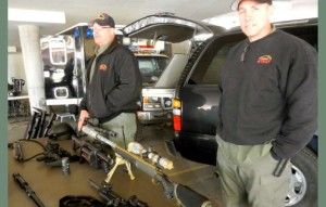 Douglas County sheriff's Capt. Dave Aymami, left, and Sgt. Ron Elges talk about what the SWAT team does. Photos/Kathryn Reed