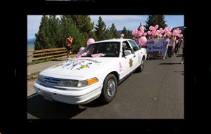 The Fighting Chance vehicle leads the 2009 parade celebrating Jaycee Lee Dugard's freedom. Photo/Lisa J. Tolda