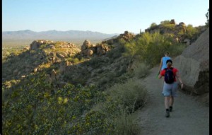 Penny and Sue lead the way hiking Pinnacle Peak. Photos/Kathryn Reed