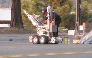 Tahoe Douglas' bomb robot at Lakeview Commons on June 30. Photo/Jonathan Moore