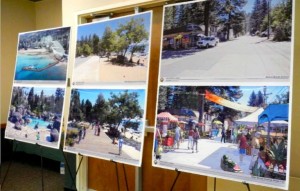 Top photos reflect Kings Beach today and below are renderings by Design Workshop of what it could become. Photo/LTN