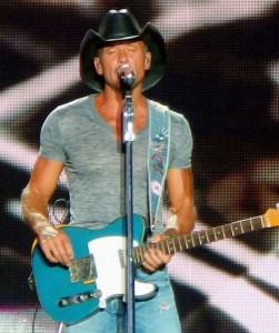 On a few songs, Tim McGraw plays guitar.