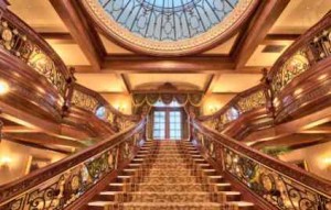 This staircase is designed to look like the one on the Titanic. Photo/Chase International