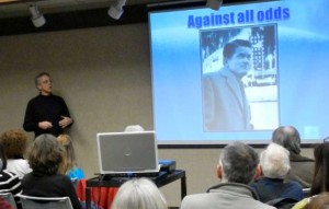 David Antonucci talks Jan. 8 about how Alex Cushing secured the 1960 Winter Olympics at Squaw Valley. Photo/Kathryn Reed