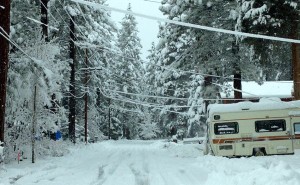 Power and cable lines are sagging in South Lake Tahoe.