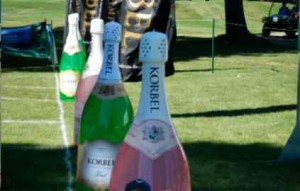 Korbel has a cork popping competition at the celebrity golf tournament in Tahoe. Photo/LTN file