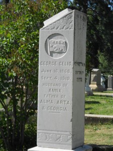 Descendants of the Celio family are buried in the Placerville Union Cemetery.