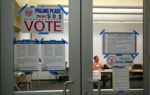 It was a slow start to voting at the Lake Tahoe Community College precinct. Photo/Lesia Witkowsky