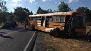 Four people hurt in West Slope school bus accident on Aug. 14. Photo/CHP