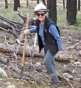 Nancy Gibson plants trees at Lake Tahoe. Photo/Provided