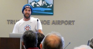 Olympian Travis Ganong returns home to Truckee to talk about skiing. Photo/Kathryn Reed