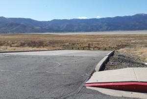 It's hard to see Washoe Lake from the boat ramp.