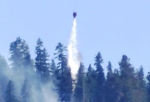Crews drop water on a fire in Truckee on Sept. 21. Photo/Ellie Waller