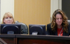 JoAnn Conner with her attorney Jacqueline Mittlestadt fighting the censure hearing last fall. Photo/LTN file