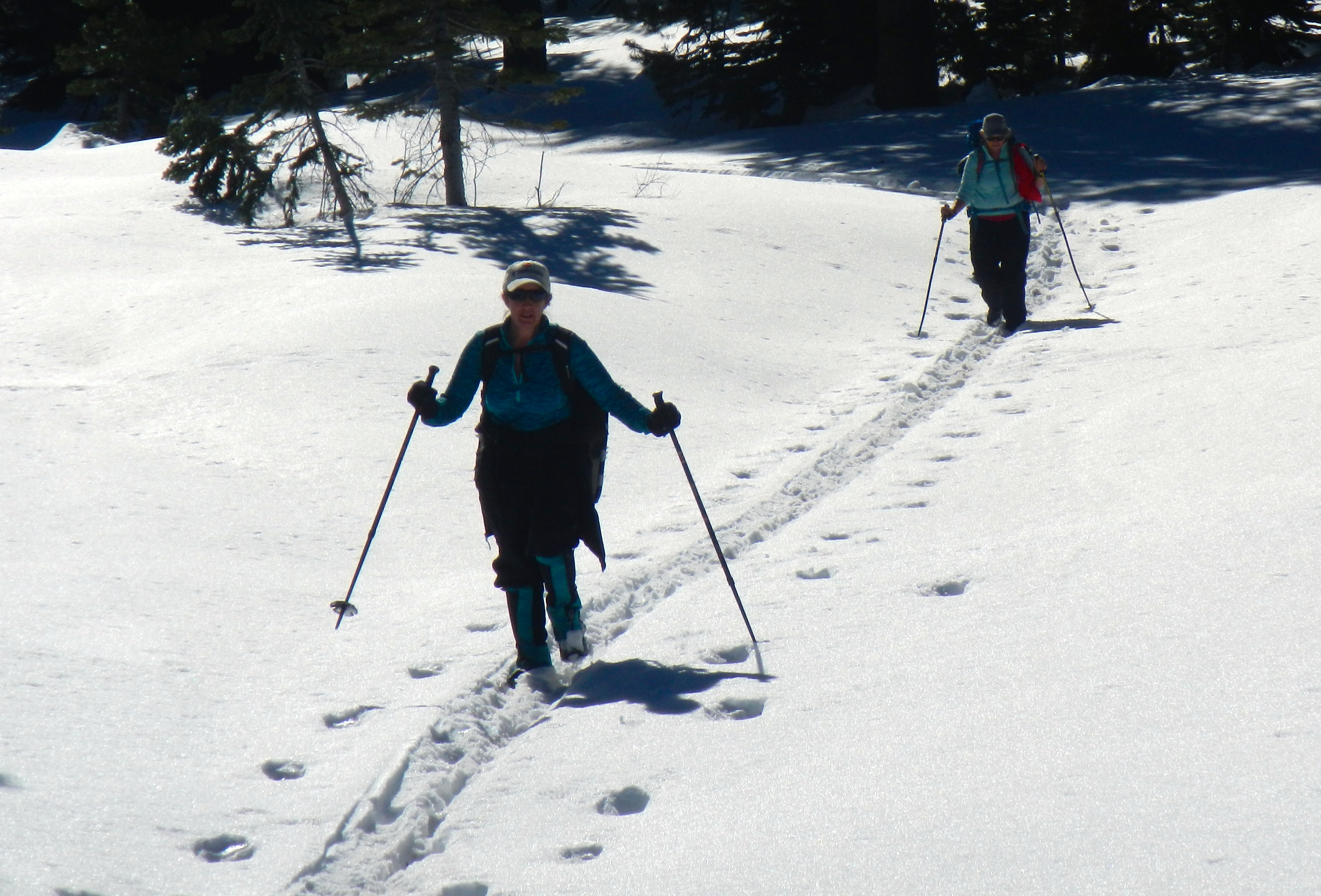 Sue and Brenda make their way to Marlette Lake.