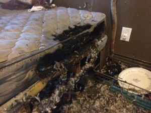 Two people were hurt when a mattress caught fire. Photo/Provided