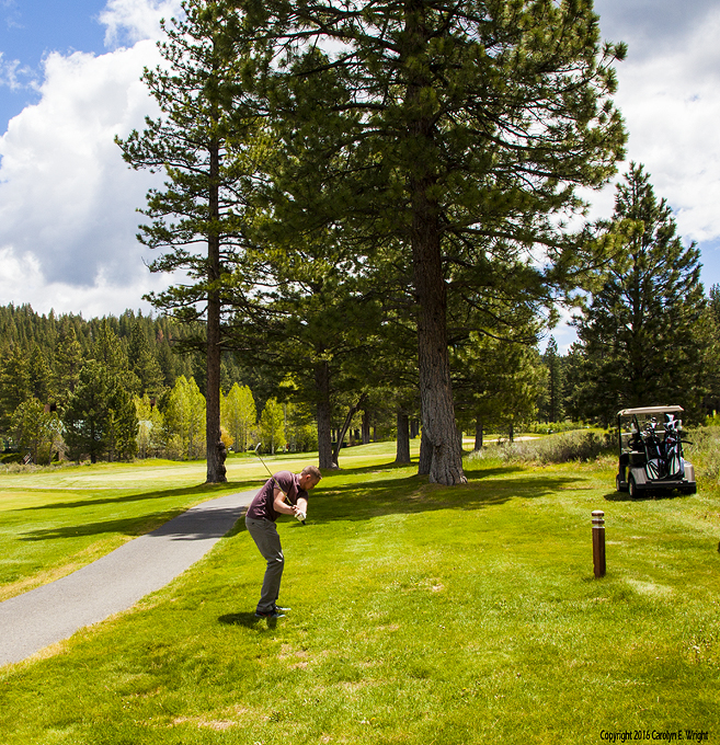 Taylor Kramer of Michigan hits out of the rough on his inaugural round at Northstar. Photo Copyright 2016 Carolyn E. Wright